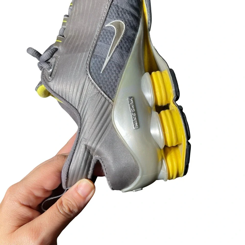 Nike Shox Womens Training Shoes Gray Yellow Running Sneakers 315600-002 - Picture 6 of 10
